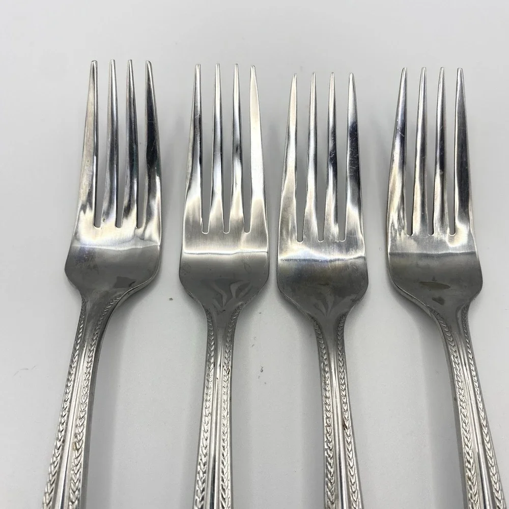 Hampton Silversmith Braided Rope Stainless Silverware Lot Of‎ 4 Forks
